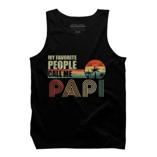 Men's Design By Humans My Favorite People Call Me Papi By natasashoppu Tank Top image {2}