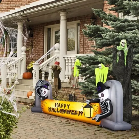 Karl Home 9.6FT Halloween Inflatable Decorations Skeleton Tombstone Banner Outdoor Decorations image {2}