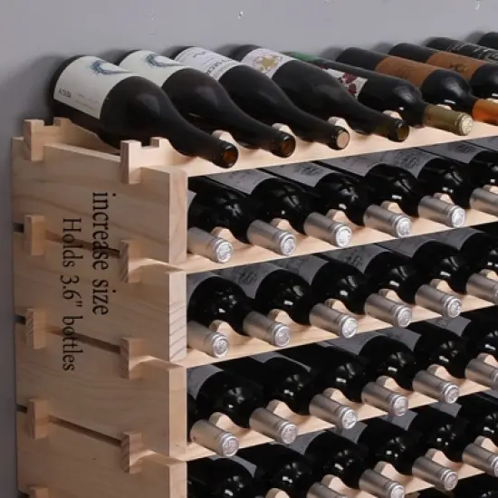 Itopfox Freestanding Wooden Wine Rack Cabinet, Stackable Storage Modular Countertop Holder for 100 Bottles image {4}