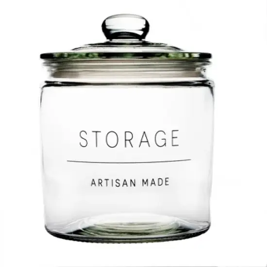 Amici Home Stockholm Glass Round Canister, Food Safe, Push Top Lid with Gasket, Airtight, For Storage, Dry Goods Container, 36 oz. image {5}