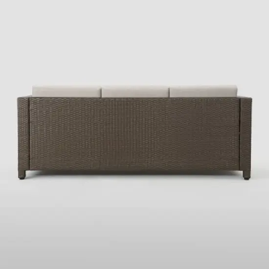 Puerta Wicker Patio Sofa - Christopher Knight Home image {2}