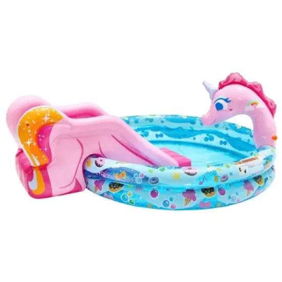Banzai Spray 'N Splash 78 x 60 x 32" Unicorn Inflatable Pool image {2}
