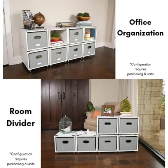 BirdRock Home Rolling Storage File Cabinet with 1 Lateral Drawer - White image {4}