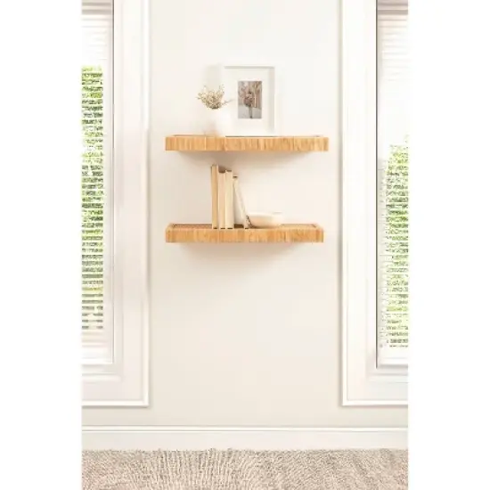 Kate & Laurel All Things Decor 2pc Rahmati Rattan Floating Shelves Natural image {7}