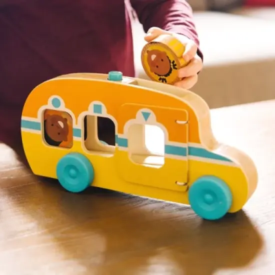 Melissa & Doug GO Tots Wooden Roll & Ride Bus with 3 Disks image {6}