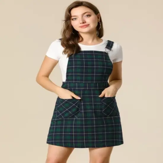 Allegra K Women's Causal Adjustable Strap Above Knee Suspender Skirts image {1}