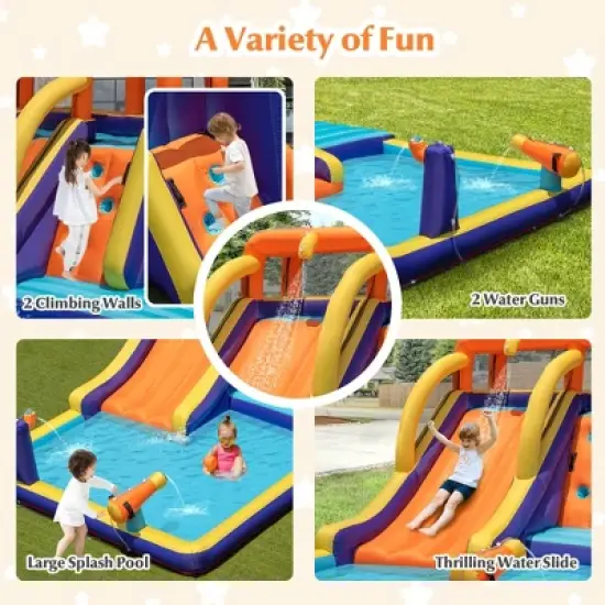 Costway Inflatable Waterslide 4-in-1 Kids Bounce Castle W/ Splash Pool（With 735W Blower） image {5}