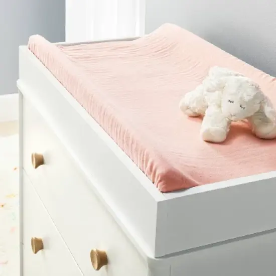 Muslin Changing Pad Cover - Pink - Cloud Island&trade; image {1}