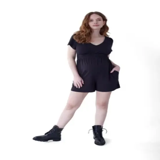 Ingrid & Isabel Maternity Soft Knit Romper image {5}