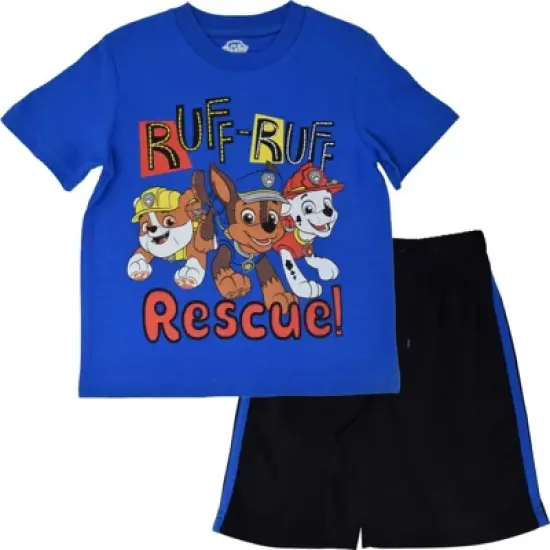 Paw Patrol Chase Marshall Rubble Pullover T-Shirt and Mesh Shorts Outfit Set Toddler to Big Kid  image {11}