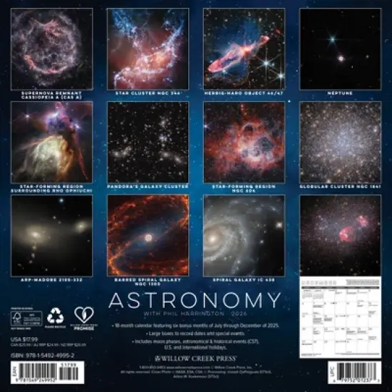 Willow Creek Press 2026 Astronomy Wall Calendar image {1}