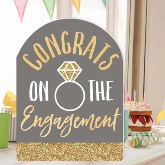 Big Dot of Happiness Engagement Announcement - Congratulations Giant Greeting Card - Big Shaped Jumborific Card image {1}