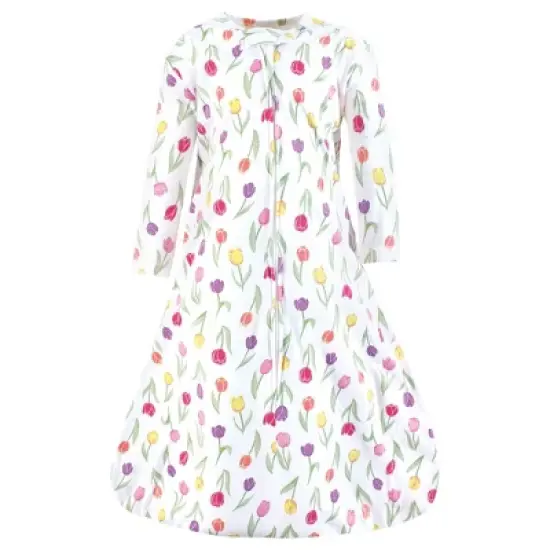 Hudson Baby Infant Girl Long Sleeve Cotton Jersey Sleeping Bag, Sack, Blanket, Spring Tulips image {2}