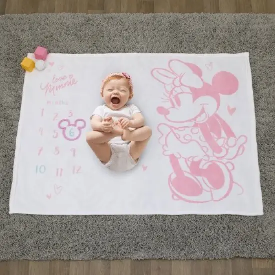 Disney Minnie Mouse Super Soft Milestone Baby Blanket image {5}