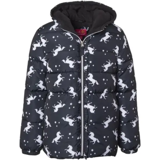 Pink Platinum Girls' Unicorn Puffer Jacket image {4}