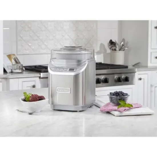 Cuisinart Cool Creations Electronic Ice Cream Maker - Brushed Metal- ICE-70P1: 2-Qt Stainless Steel, 25-Min Cycle, 300W image {6}