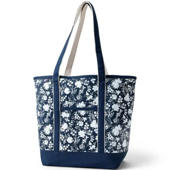 Lands' End Open Top Long Handle Canvas Tote Bag image {19}