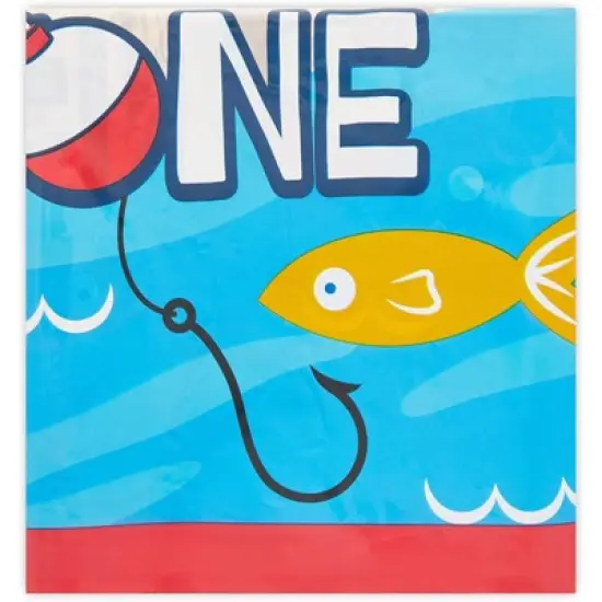 Blue Panda 3 Pack O'fishally One Disposable Tablecloth for 1st Birthday Party, Table Cover 54 x 108" image {2}