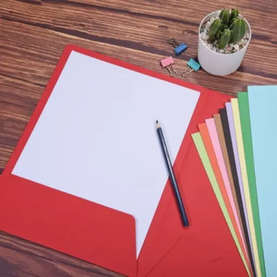 Unique Bargains Office Two-Pocket Letter Files Portfolio Storage Organizer Folders image {5}