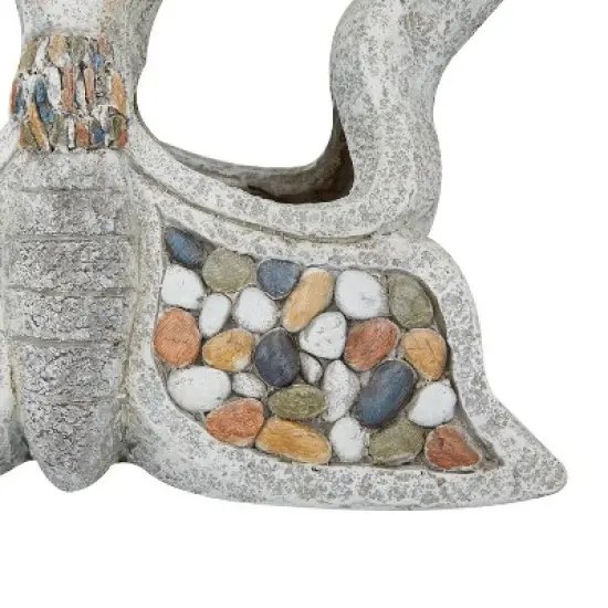 CosmoLiving by Cosmopolitan 18" Wide Traditional Butterfly Rectangular Fiberglass Planter Pot Gray image {4}