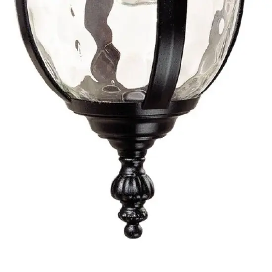 John Timberland Bellagio Vintage Outdoor Wall Light Fixtures Set of 2 Texturized Black Downbridge 16 1/2" Clear Hammered Glass for Post Exterior Barn image {3}