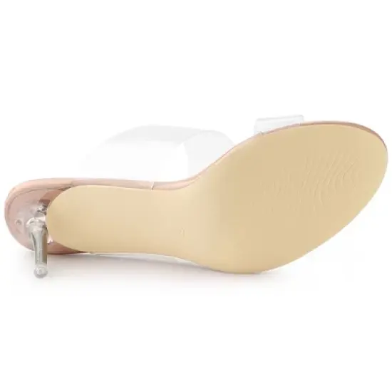 Allegra K Women's Clear Slide Stiletto Heels Sandals image {4}