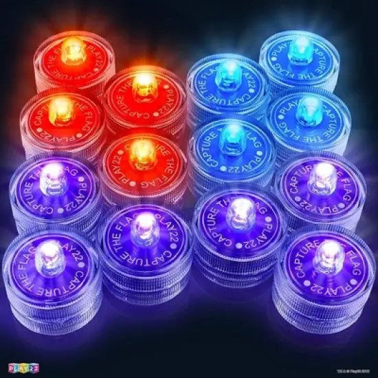 American Capture The Flag Game Up to 14 Players - Capture The Flag Set Includes 14 Bands, 16 Team Lights, 2 Flags - Play22Usa image {4}