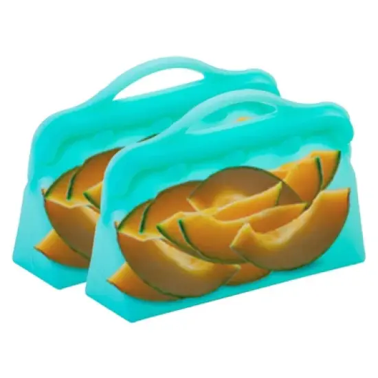 2Pack Reusable Silicone Food Storage Snacks Bags, Dishwasher and Microwave Safe, Plastic and BPA Free by Innovative Technology Products Corp image {11}