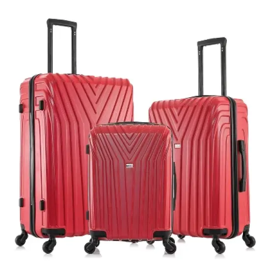 InUSA Vasty Lightweight Hardside Checked Spinner Luggage Set 3pc image {10}