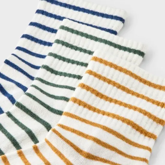 Women's Striped Cushioned 3pk Mid Crew Socks - Universal Thread&trade; 4-10 image {2}