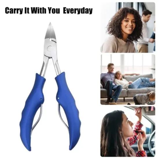Unique Bargains Toe Nail Clippers Professional Nail Clipper Kit for Travel or Home Blue Stainless Steel image {1}