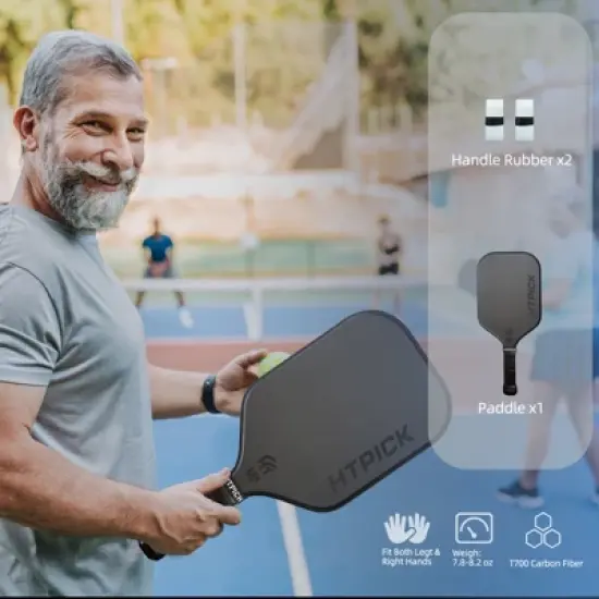 Aukfa Carbon Fiber Pickleball Paddle &ndash; Cold Pressed, 16mm Polypropylene Core, Fabric Surface, Elongated Shape image {10}