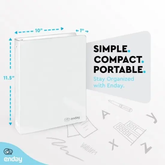 3 Ring Binder, 6-Pack White Round Ring Binder with Clear View Cover & 2 Inside Pockets Binders, School Supplies Binders image {2}