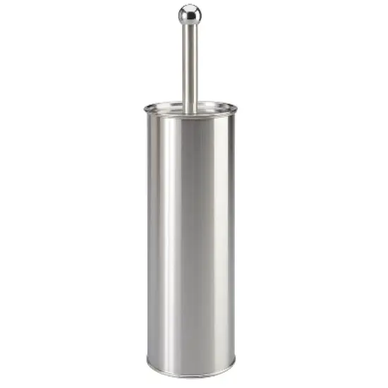 Toilet Brush Holder Stainless Steel/White - Bath Bliss image {2}