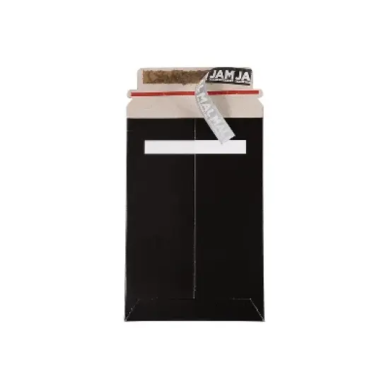 JAM Paper Stay-Flat Photo Mailer Stiff Envelopes with Self-Adhesive Closure 6 x 9 Black 6 Rigid image {1}