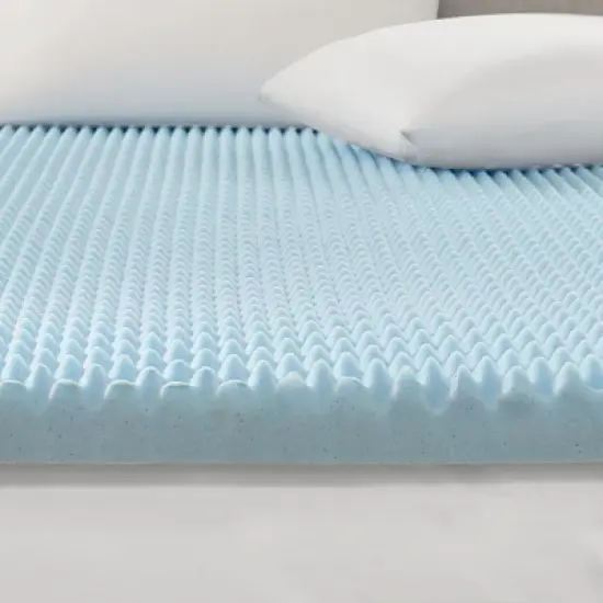 INFURNIC Mattresses All Season Reversible Hypoallergenic Cooling Mattress Topper for Comfortable and Healthy Sleep, Blue, 75"*39"*3" image {4}