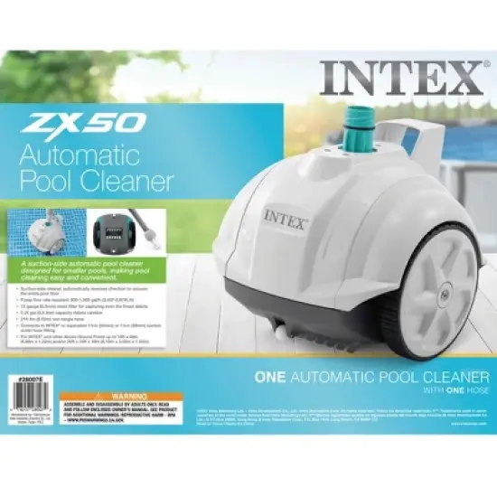 Intex 28007E ZX50 Above Ground Swimming Pool Side Suction Automatic Vacuum Cleaner, 5 Meters Per Minute, 21 Foot Hose, w/ 1.5" Fitting image {4}