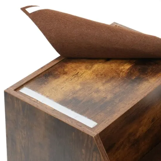 Lirago Vintage Pet Bunk Bed 44.5x19.7x25.6"-2-Tier Window Perch with Scratch Pad for Cats image {9}