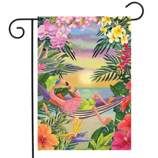 Briarwood Lane Summer Garden Flag 18x12.5 For Outdoor Five O'clock Flamingo Garden Flag Flag For Summer Garden Flag Flags For Outside image {1}