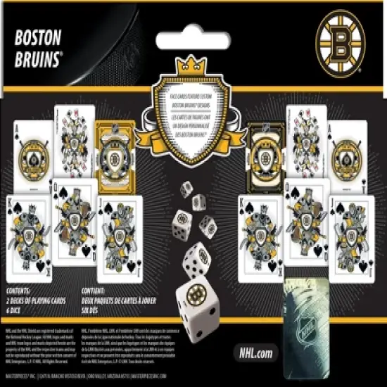 MasterPieces Officially Licensed NHL Boston Bruins 2-Pack Playing cards & Dice set for Adults image {3}
