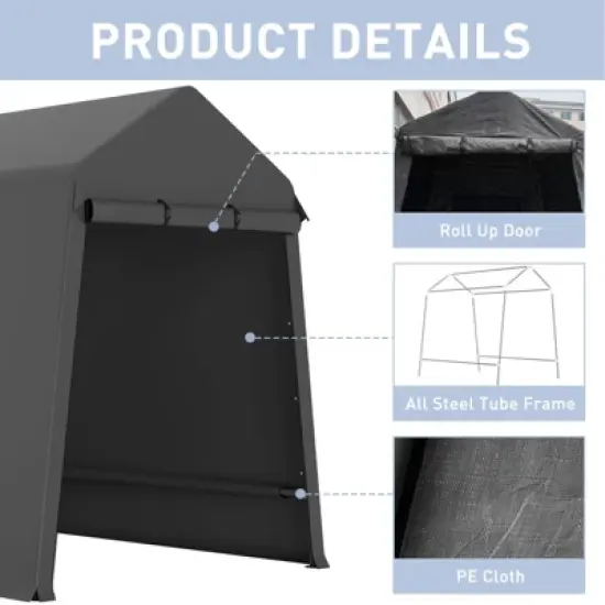 Outdoor Storage Tent,Outdoor Portable Storage Shelter Shed with Roll Up Doors & Vents Outdoor Storage Shed,Suitable for Garage Storage Shelter image {3}