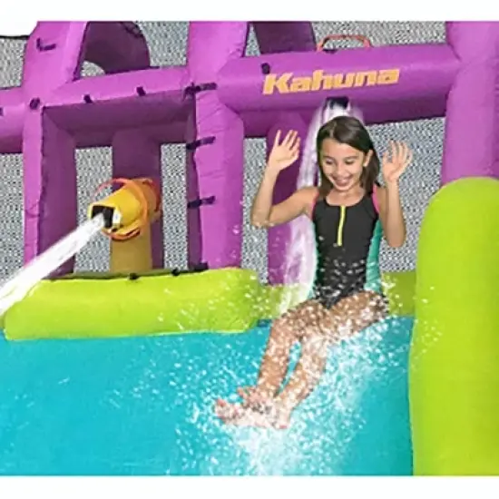 Kahuna Mega Blast Inflatable Backyard Kiddie Pool and Slide Water Park  (2 Pack) image {4}