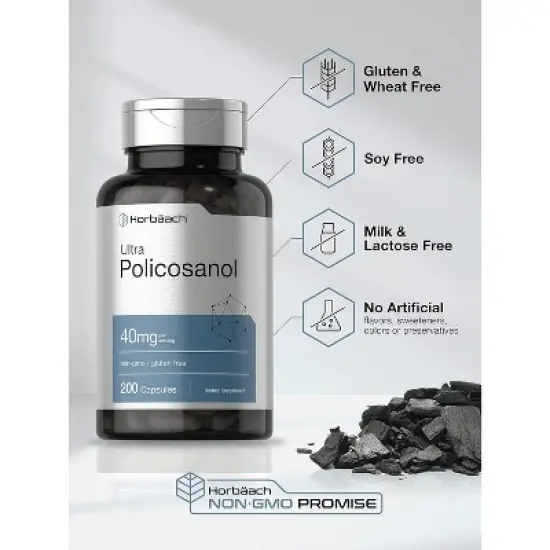 Horbaach Policosanol 40mg | 200 Capsules image {3}