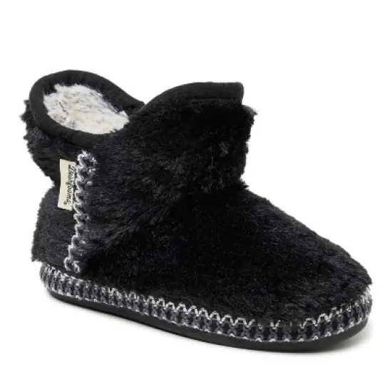 Dearfoams Kid's Girls Charlotte Pile Bootie Slippers image {5}