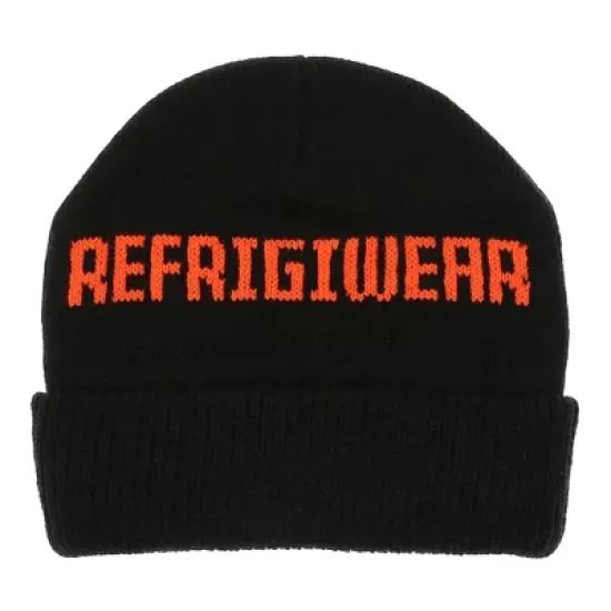 RefrigiWear Soft Acrylic Knit Winter Watch Cap (Black with Logo, One Size Fits All) image {1}