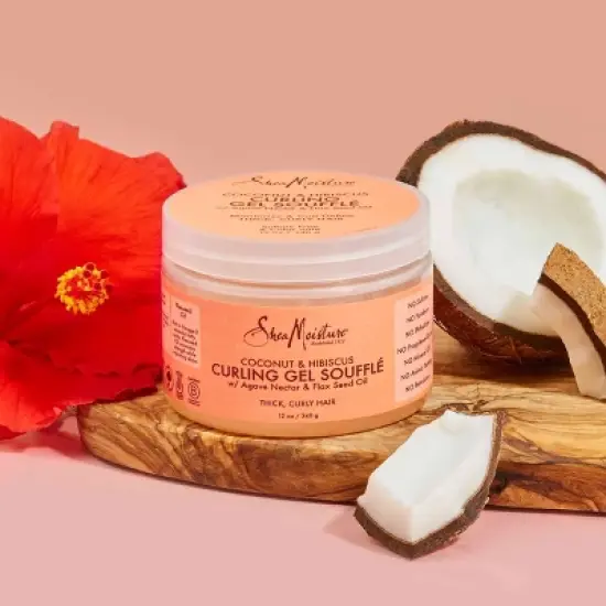 SheaMoisture Coconut and Hibiscus Curling Gel For Thick Curly Hair - 12oz image {4}