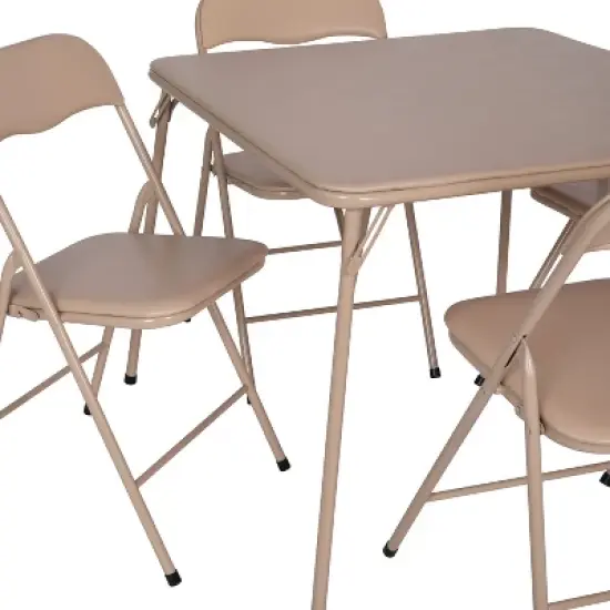 Emma and Oliver 5 Piece Folding Card Table and Chair Set image {11}