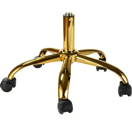 Alex Task Chair Velvet Upholstere Swivel Office Chair Desk Chair  with Channel-tufted Back and Gold metal base| Karat Home image {7}