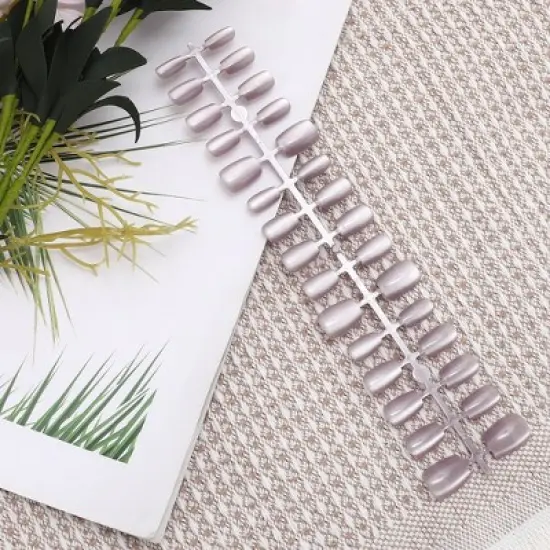 Unique Bargains Women's Full Coverage Nails Tips XS Purple 1 Pc image {4}