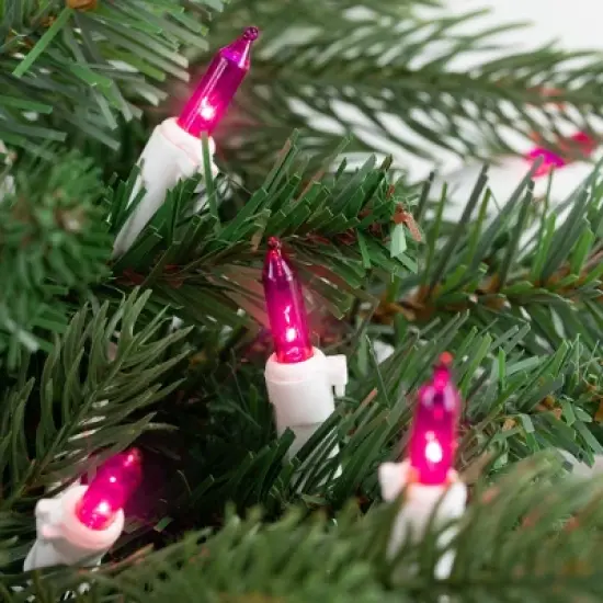 Northlight Mini Incandescent Christmas Lights - Pink - 7' White Wire - 35ct image {3}